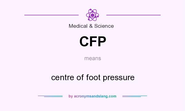 What does CFP mean? It stands for centre of foot pressure