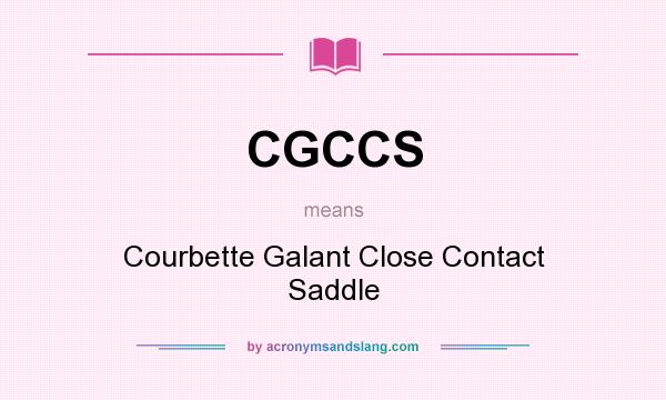 What does CGCCS mean? It stands for Courbette Galant Close Contact Saddle