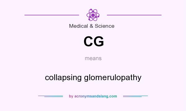What does CG mean? It stands for collapsing glomerulopathy
