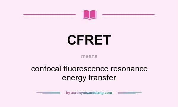 What does CFRET mean? It stands for confocal fluorescence resonance energy transfer