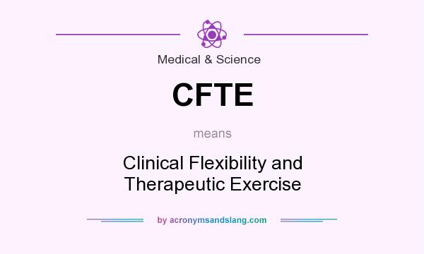 What does CFTE mean? It stands for Clinical Flexibility and Therapeutic Exercise
