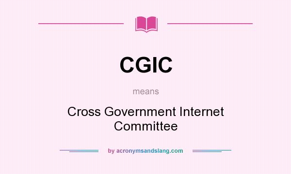 What does CGIC mean? It stands for Cross Government Internet Committee