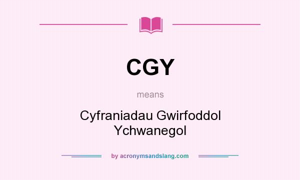 What does CGY mean? It stands for Cyfraniadau Gwirfoddol Ychwanegol