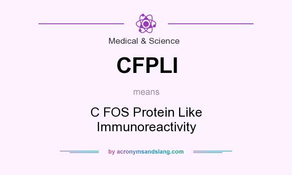 What does CFPLI mean? It stands for C FOS Protein Like Immunoreactivity