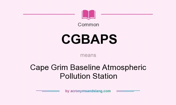 What does CGBAPS mean? It stands for Cape Grim Baseline Atmospheric Pollution Station