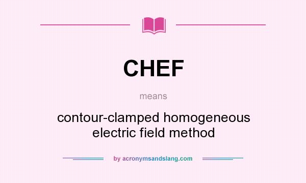 What does CHEF mean? It stands for contour-clamped homogeneous electric field method