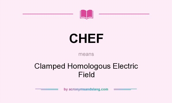 What does CHEF mean? It stands for Clamped Homologous Electric Field