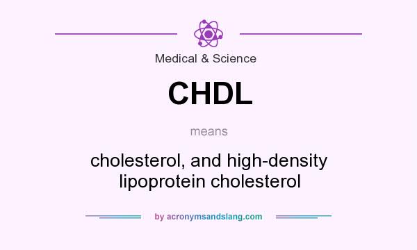 What does CHDL mean? It stands for cholesterol, and high-density lipoprotein cholesterol