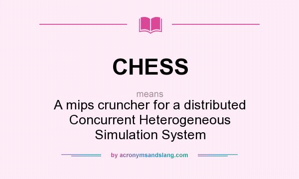What does CHESS mean? It stands for A mips cruncher for a distributed Concurrent Heterogeneous Simulation System