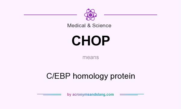 What does CHOP mean? It stands for C/EBP homology protein