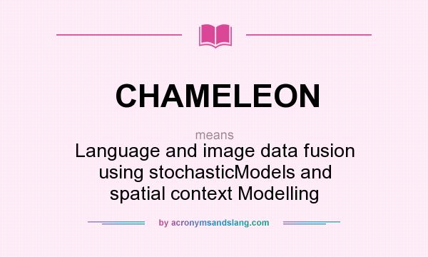 What does CHAMELEON mean? It stands for Language and image data fusion using stochasticModels and spatial context Modelling