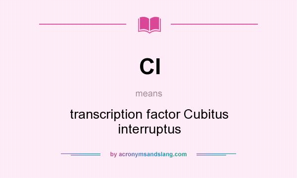 What does CI mean? It stands for transcription factor Cubitus interruptus