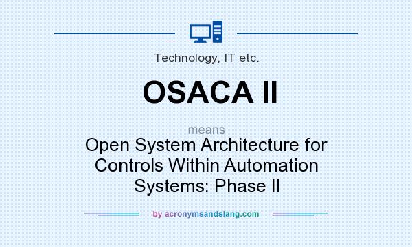 What does OSACA II mean? It stands for Open System Architecture for Controls Within Automation Systems: Phase II