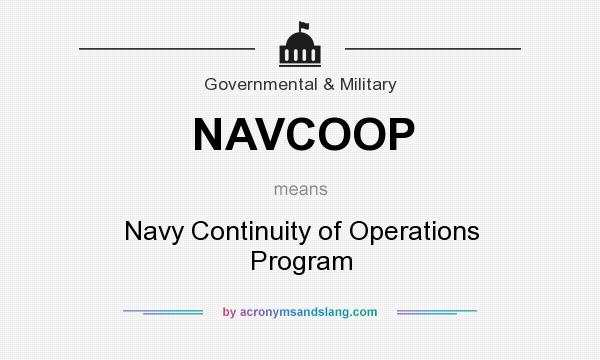 What does NAVCOOP mean? It stands for Navy Continuity of Operations Program