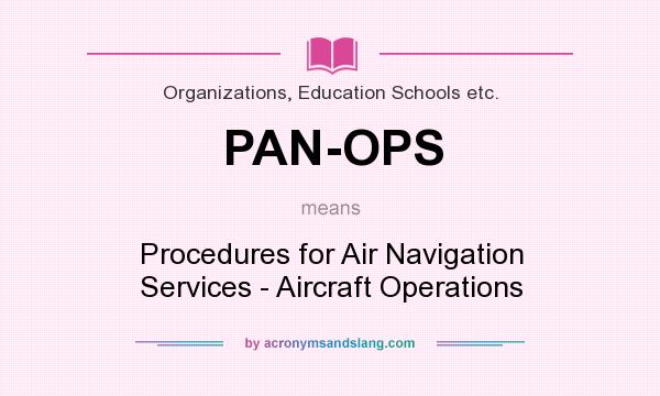 What does PAN-OPS mean? It stands for Procedures for Air Navigation Services - Aircraft Operations