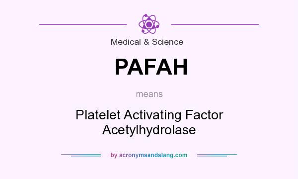What does PAFAH mean? It stands for Platelet Activating Factor Acetylhydrolase