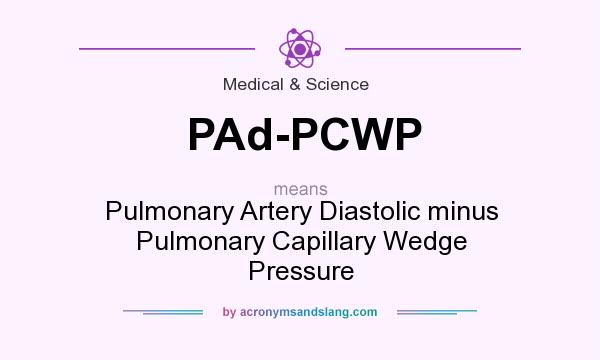 What does PAd-PCWP mean? It stands for Pulmonary Artery Diastolic minus Pulmonary Capillary Wedge Pressure