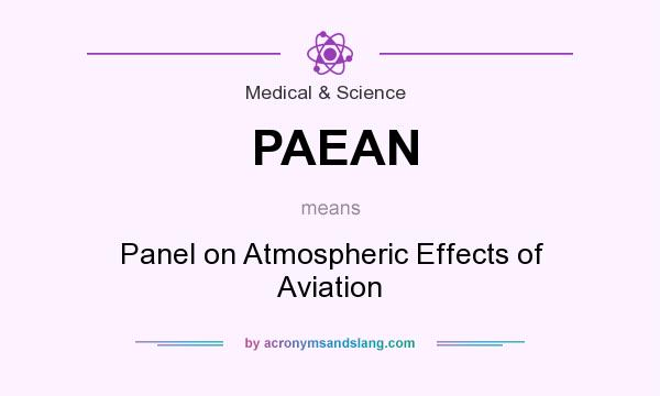 What does PAEAN mean? It stands for Panel on Atmospheric Effects of Aviation