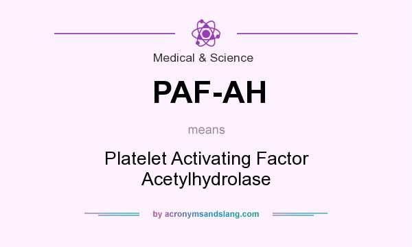 What does PAF-AH mean? It stands for Platelet Activating Factor Acetylhydrolase