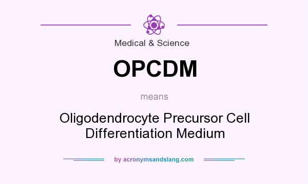 What does OPCDM mean? It stands for Oligodendrocyte Precursor Cell Differentiation Medium