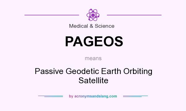 What does PAGEOS mean? It stands for Passive Geodetic Earth Orbiting Satellite