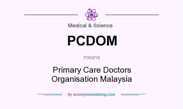 What does PCDOM mean? It stands for Primary Care Doctors Organisation Malaysia