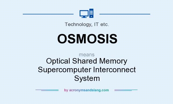 What does OSMOSIS mean? It stands for Optical Shared Memory Supercomputer Interconnect System