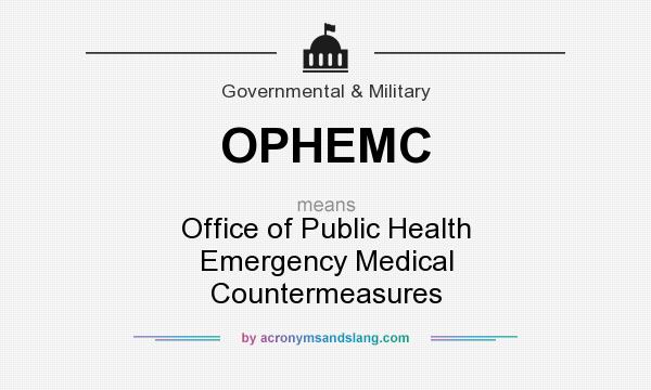 What does OPHEMC mean? It stands for Office of Public Health Emergency Medical Countermeasures