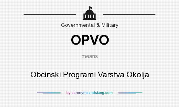 What does OPVO mean? It stands for Obcinski Programi Varstva Okolja