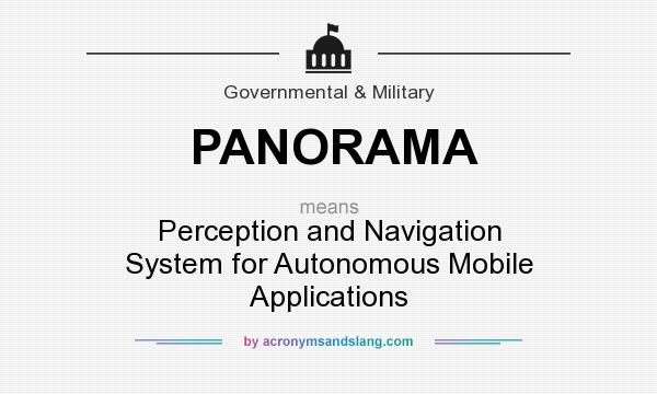 What does PANORAMA mean? It stands for Perception and Navigation System for Autonomous Mobile Applications