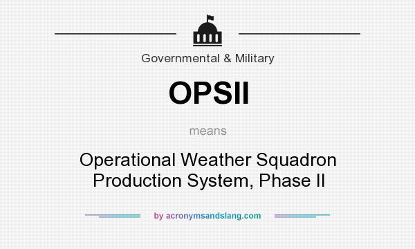 What does OPSII mean? It stands for Operational Weather Squadron Production System, Phase II