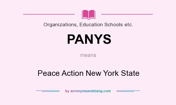 What does PANYS mean? It stands for Peace Action New York State