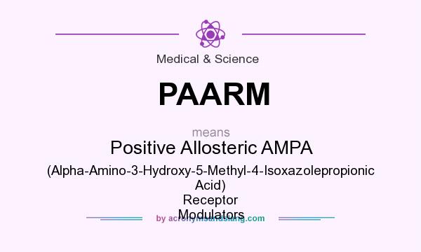 What does PAARM mean? It stands for Positive Allosteric AMPA (Alpha-Amino-3-Hydroxy-5-Methyl-4-Isoxazolepropionic Acid) Receptor Modulators
