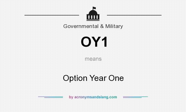 What does OY1 mean? It stands for Option Year One