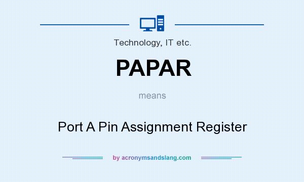 What does PAPAR mean? It stands for Port A Pin Assignment Register