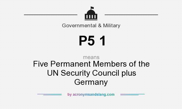 What does P5 1 mean? It stands for Five Permanent Members of the UN Security Council plus Germany