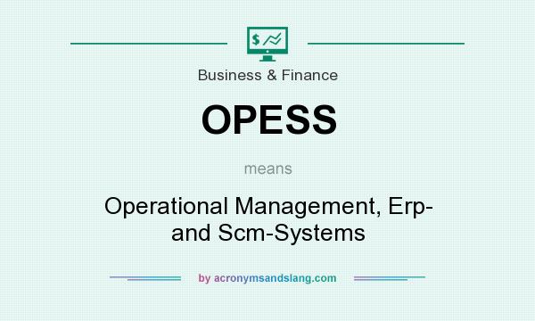What does OPESS mean? It stands for Operational Management, Erp- and Scm-Systems