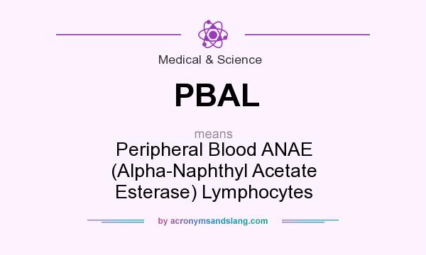 What does PBAL mean? It stands for Peripheral Blood ANAE (Alpha-Naphthyl Acetate Esterase) Lymphocytes