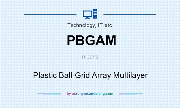 What does PBGAM mean? It stands for Plastic Ball-Grid Array Multilayer