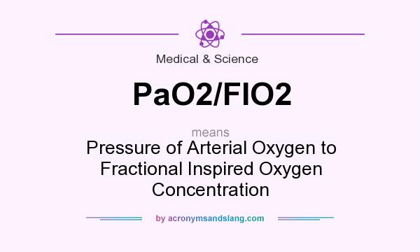 What does PaO2/FIO2 mean? It stands for Pressure of Arterial Oxygen to Fractional Inspired Oxygen Concentration