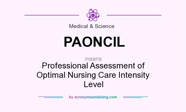 What does PAONCIL mean? It stands for Professional Assessment of Optimal Nursing Care Intensity Level