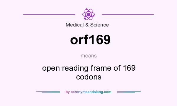 What does orf169 mean? It stands for open reading frame of 169 codons