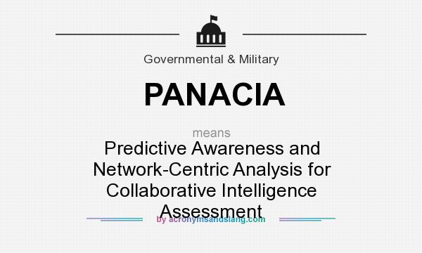 What does PANACIA mean? It stands for Predictive Awareness and Network-Centric Analysis for Collaborative Intelligence Assessment