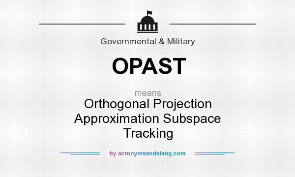 What does OPAST mean? It stands for Orthogonal Projection Approximation Subspace Tracking