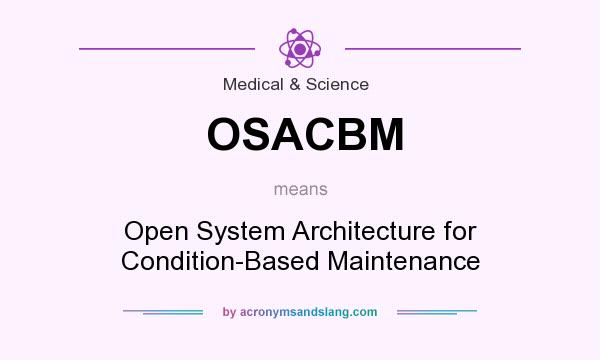 What does OSACBM mean? It stands for Open System Architecture for Condition-Based Maintenance