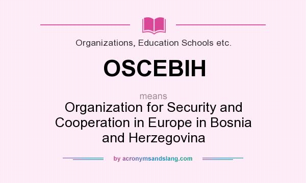 What does OSCEBIH mean? It stands for Organization for Security and Cooperation in Europe in Bosnia and Herzegovina