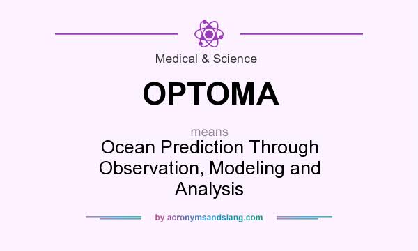 What does OPTOMA mean? It stands for Ocean Prediction Through Observation, Modeling and Analysis