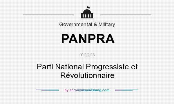 What does PANPRA mean? It stands for Parti National Progressiste et Révolutionnaire