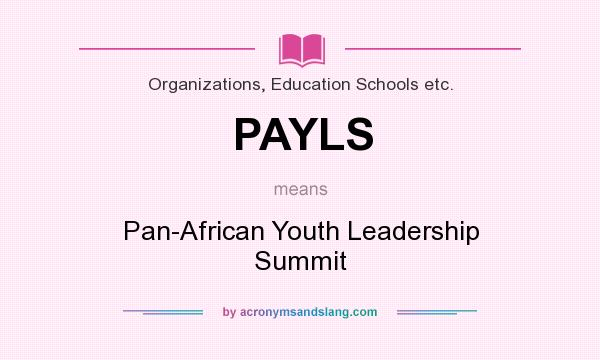 What does PAYLS mean? It stands for Pan-African Youth Leadership Summit