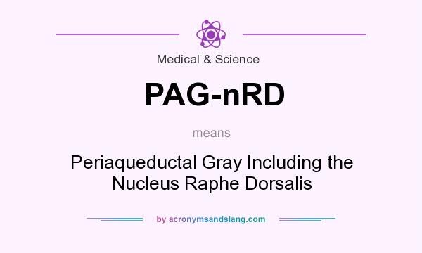 What does PAG-nRD mean? It stands for Periaqueductal Gray Including the Nucleus Raphe Dorsalis
